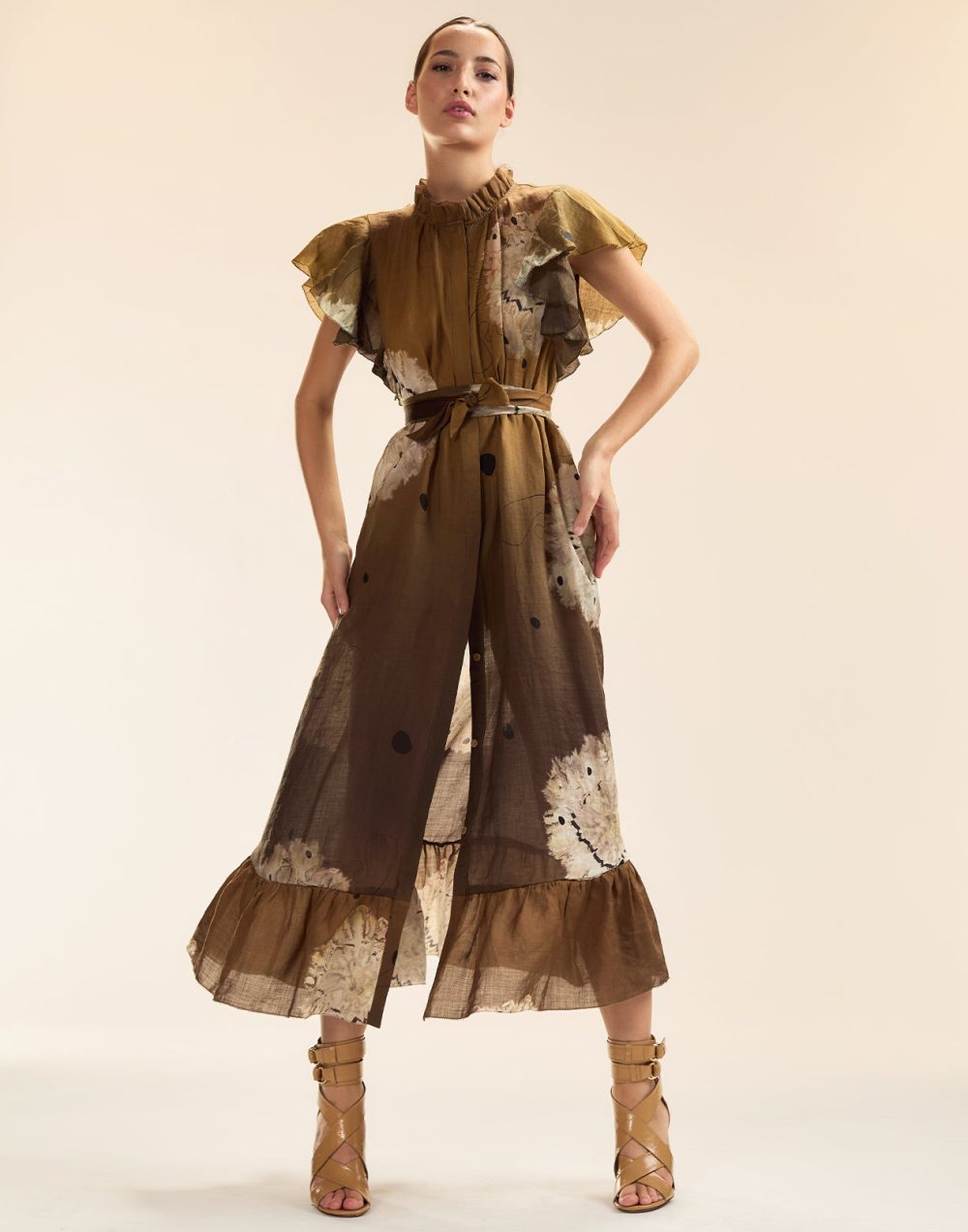 brownflowerdress